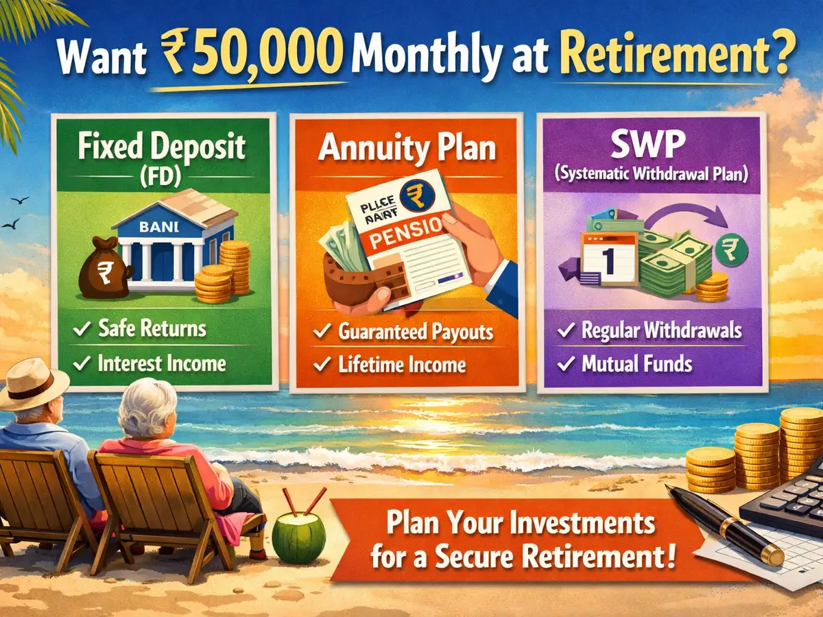 Want Rs 50,000 monthly at retirement: Report reveals corpuses you need for FD, annuity and SWP investments