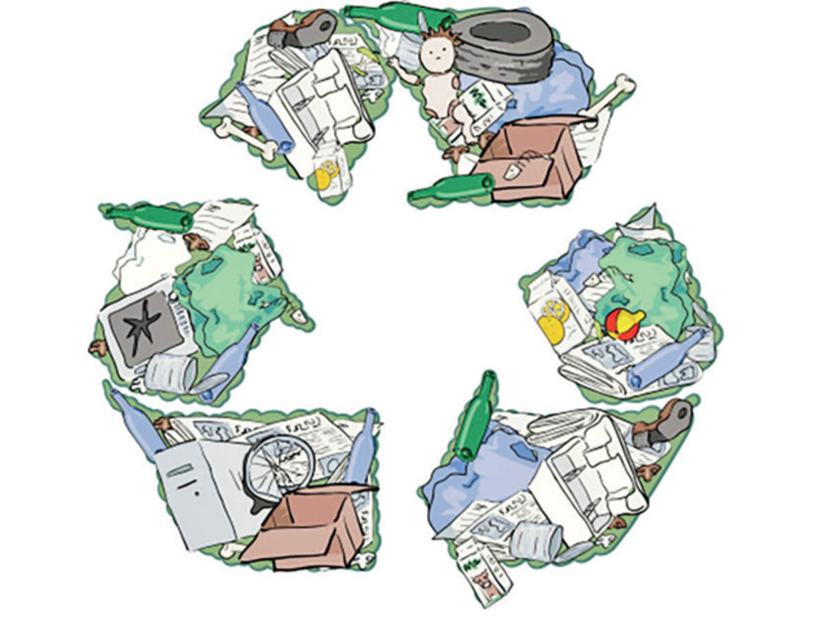 Garbage disposal chalk icon waste management Vector Image