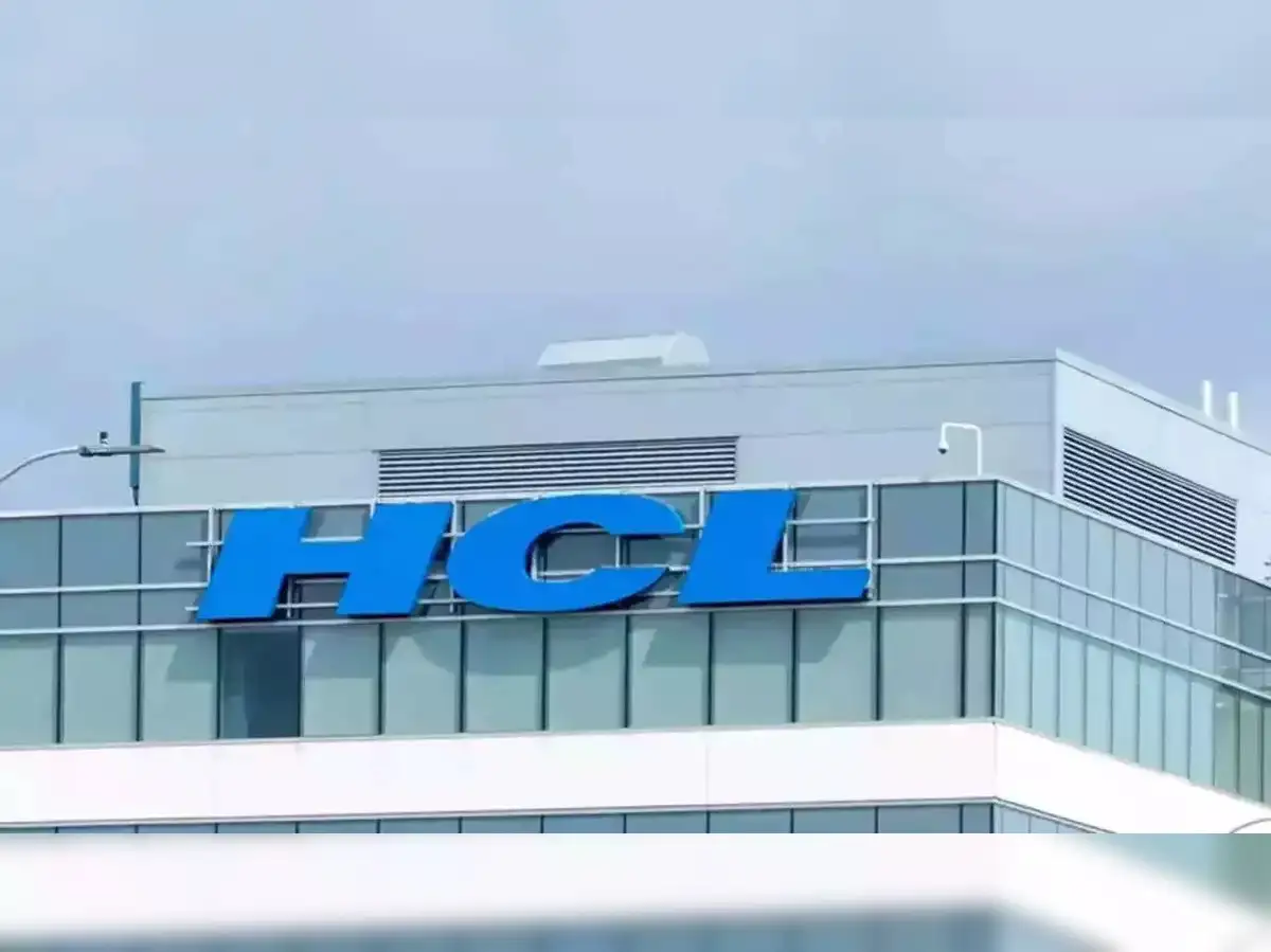 Architectural rendering of a modern HCLTech AI data center and a large, multi-story technology hub in Odisha, India.