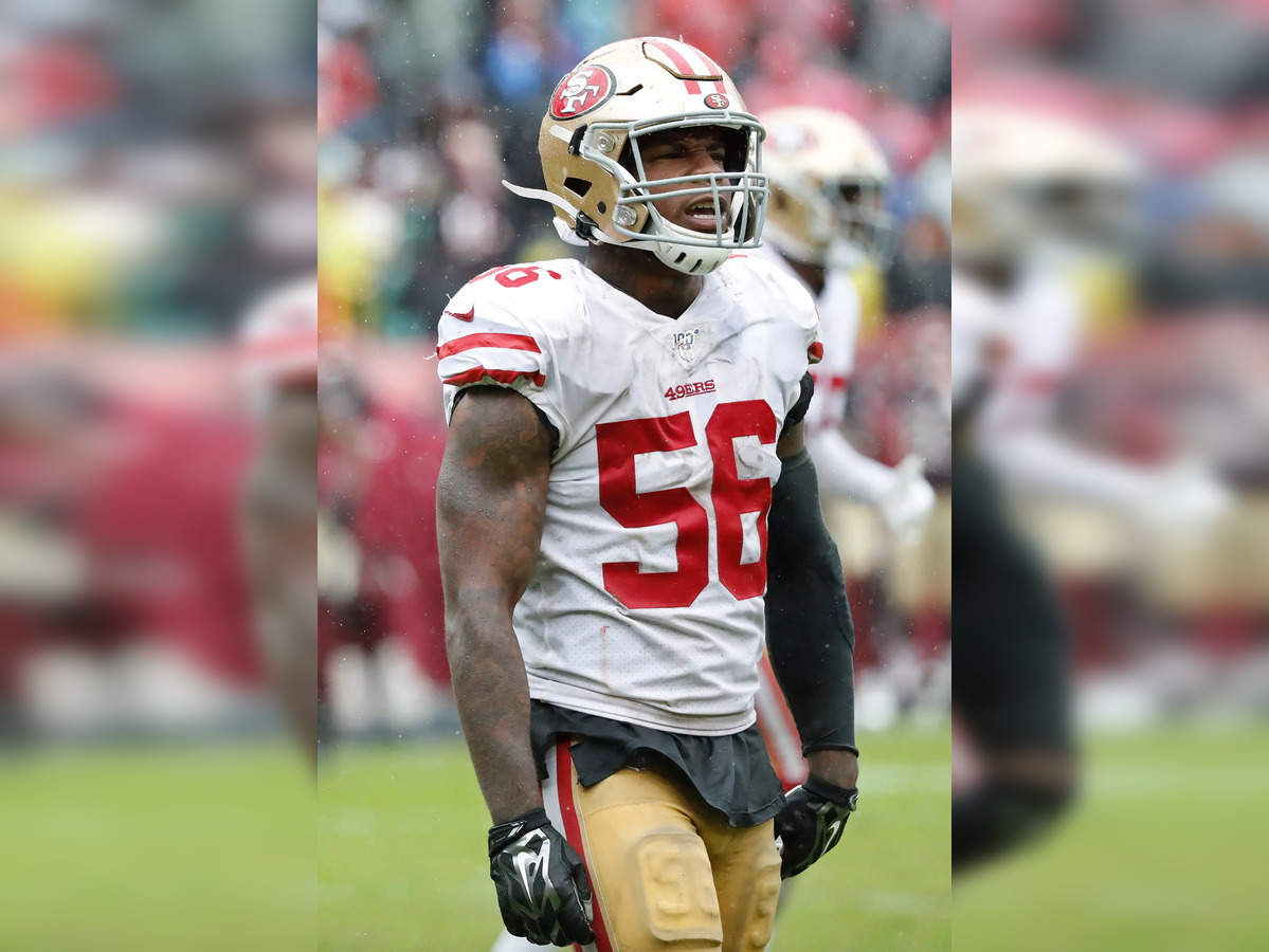 San Francisco 49ers outside linebacker Kwon Alexander (56) and