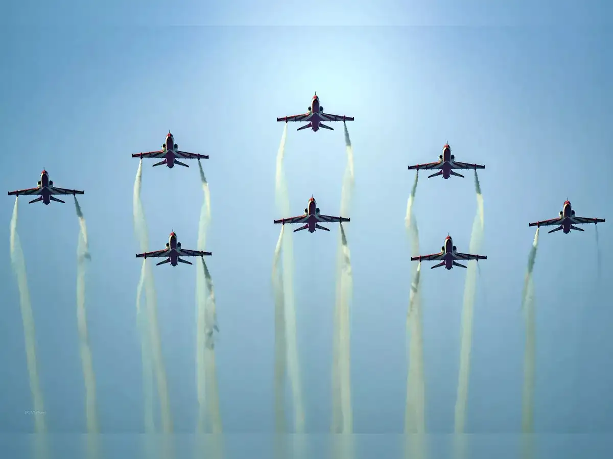 भारतीय वायुसेना ने SQN 5 के प्लेटिनम जयंती समारोह के तहत अंबाला वायु सेना स्टेशन पर 'एयर शो' का आयोजन किया - द इकोनॉमिक टाइम्स