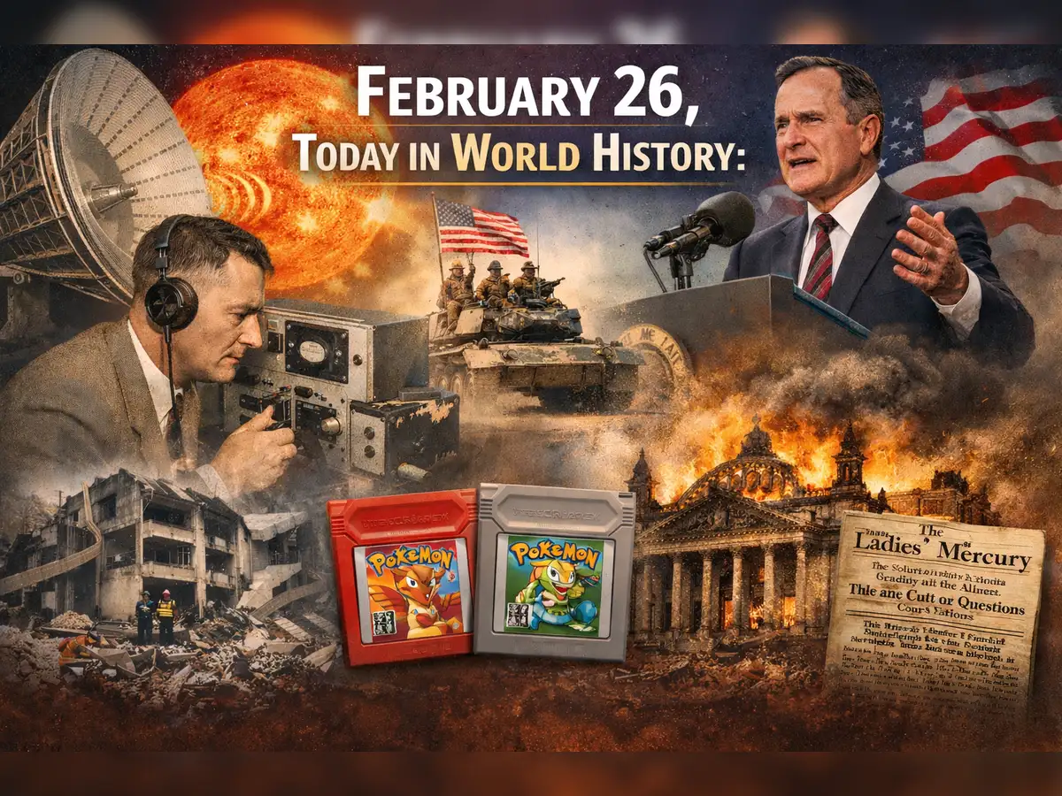 February 26, today in world history: Solar radio waves discovered, Gulf war ceasefire declared, Pokémon makes debut