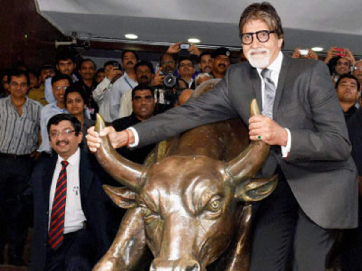 Amitabh Bachchan rings the opening bell on Bombay Stock Exchange