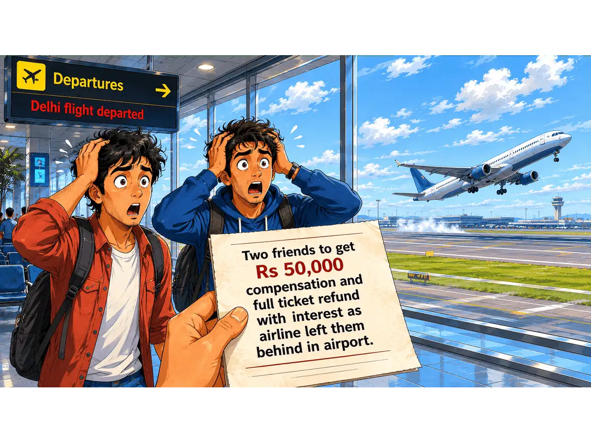 Missed flight due to sudden reschedule! Rs 50,000 compensation and full ticket refund with interest for two friends who were stranded in Indonesia
