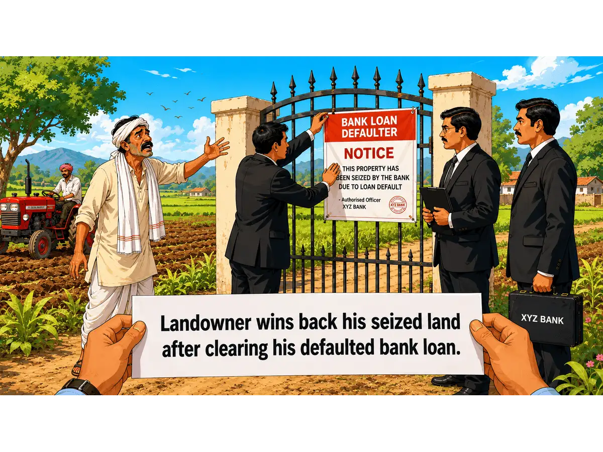 Bank auctioned pledged land after borrower defaulted but buyer took 2 years to pay 75% money; borrower cleared the dues, fought and won the case in SC to get his land back