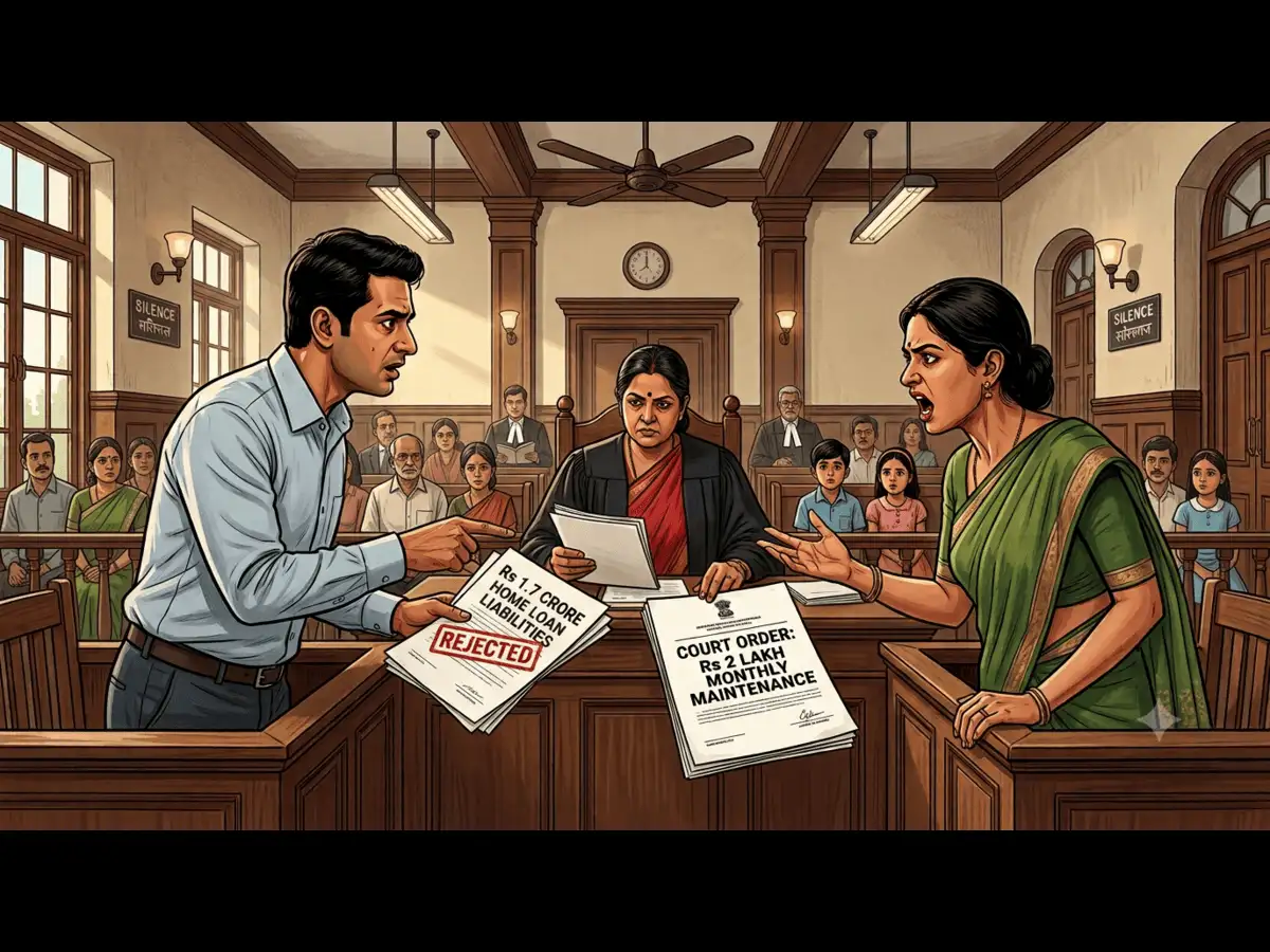 Husband claims annual salary fell to Rs 36 lakh, cites Rs 1.7 crore home loan; court orders Rs 2 lakh monthly maintenance to wife