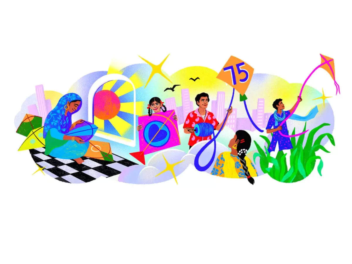Google Doodle Independence Day: India @75: Google celebrates Independence  Day with a doodle by Kerala-based illustrator Neethi - The Economic Times
