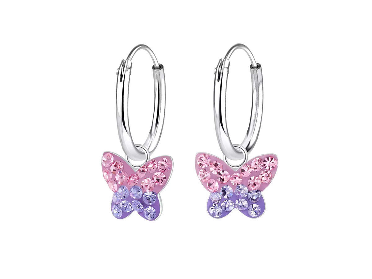 Silver Butterfly Earrings for Kids and Teens - BeadifulBABY-bdsngoinhaviet.com.vn