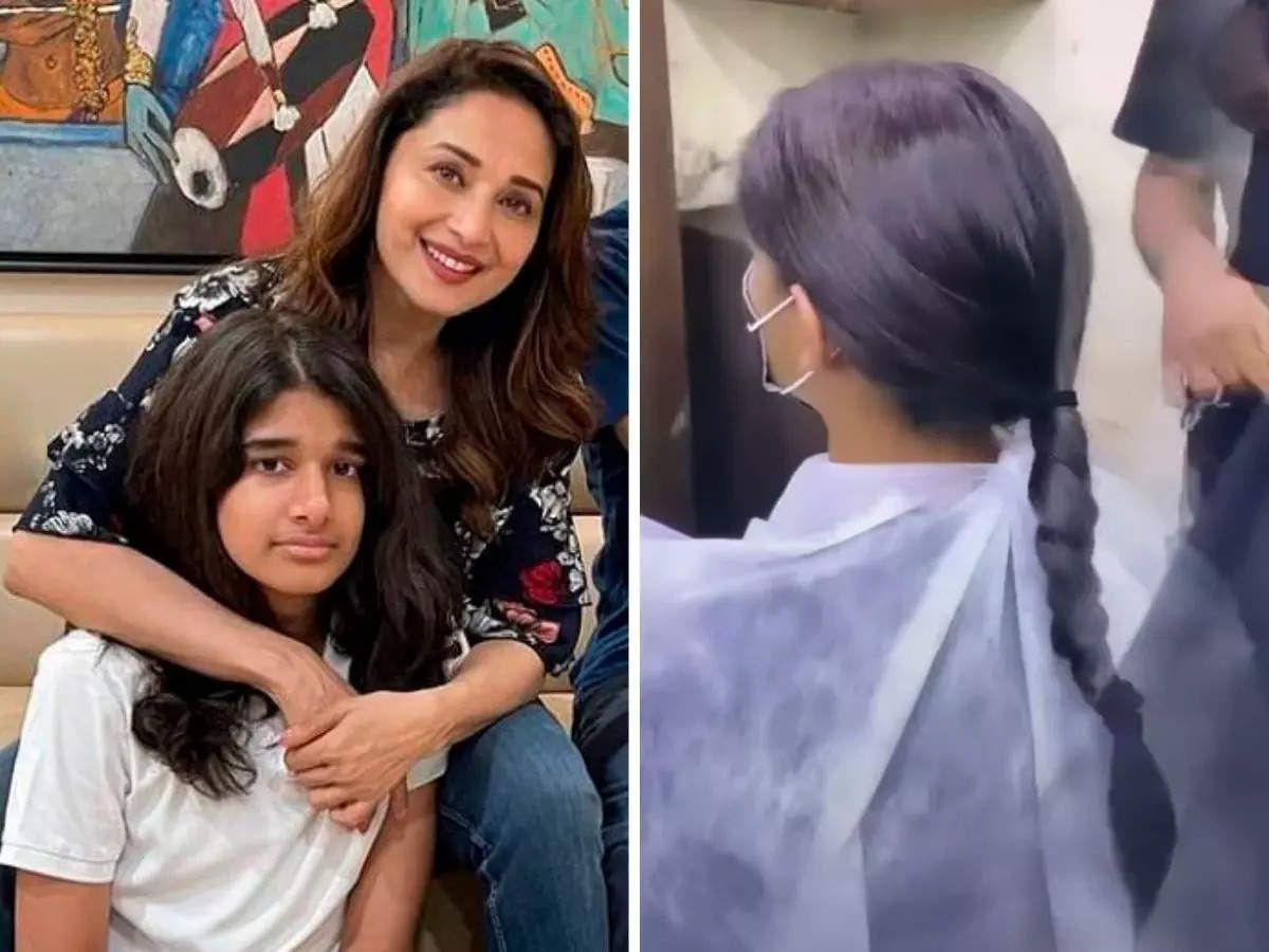ryan: Madhuri Dixit Nene's son Ryan donates his hair for cancer patients,  actress calls him a hero - The Economic Times