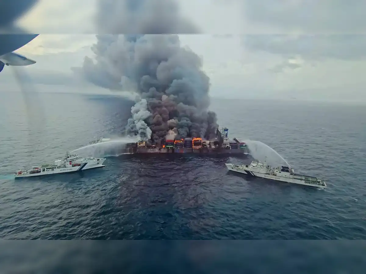 Burning Ocean Ship Fire