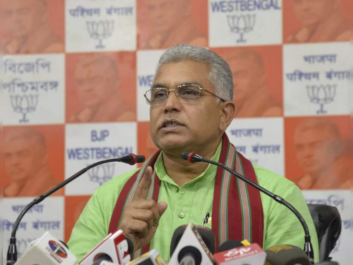 Mahua Moitra with West Bengal BJP President Dilip Ghosh at Parliament  News Photo - Getty Images