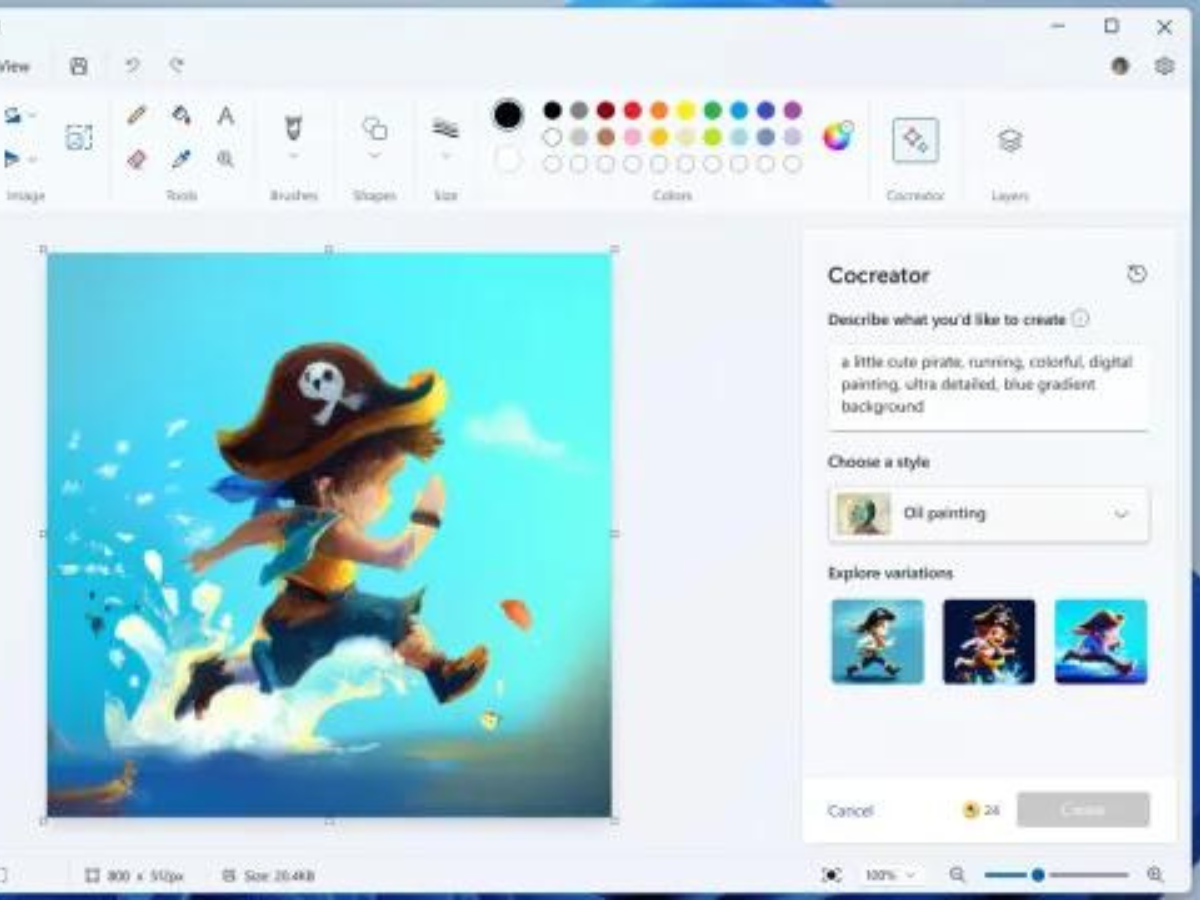 Microsoft Paint: Now generate images from text using Microsoft Paint  AI-powered Cocreator feature - The Economic Times