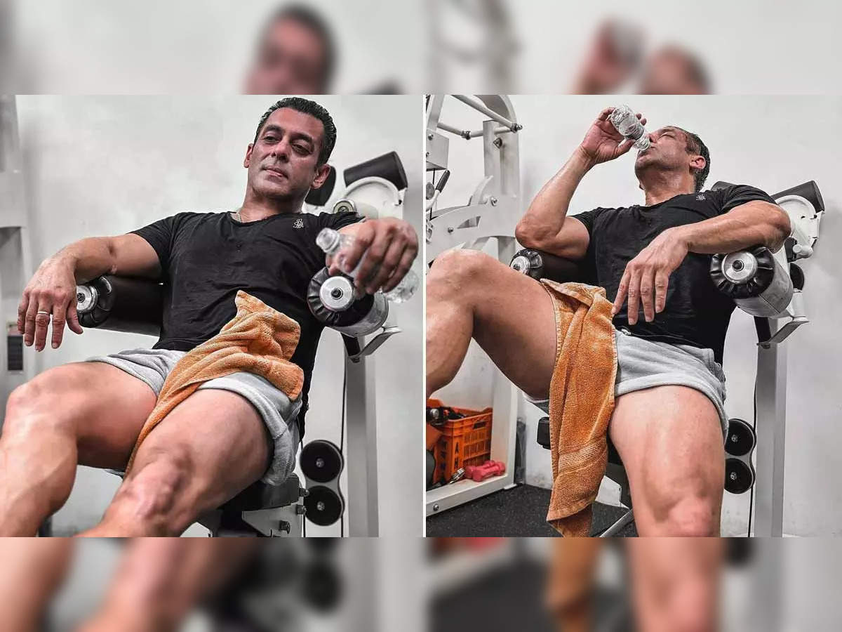 salman khan: Salman Khan flaunts muscles after sweating out in gym, says  'love hating legs day' - The Economic Times