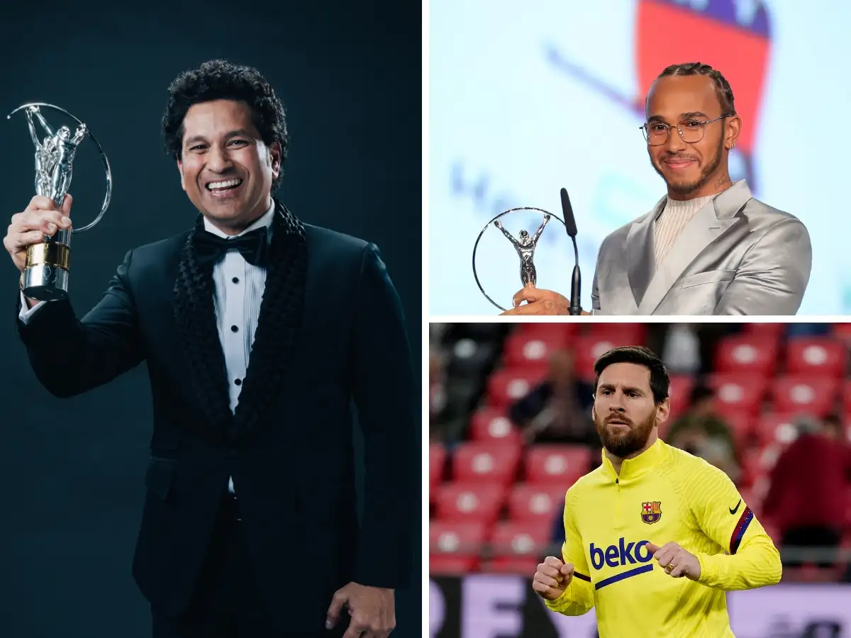 Sachin Tendulkar Laureus Award Sachin Tendulkar Receives Laureus Best Sporting Moment Award Hamilton Messi Share World Sportsman Of The Year Honour