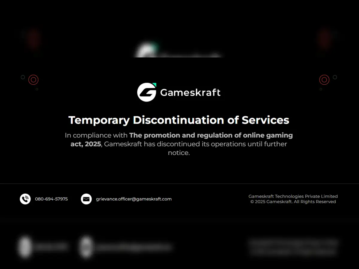 Gameskraft complies with Online Gaming Act; will not pursue legal action - The Economic Times