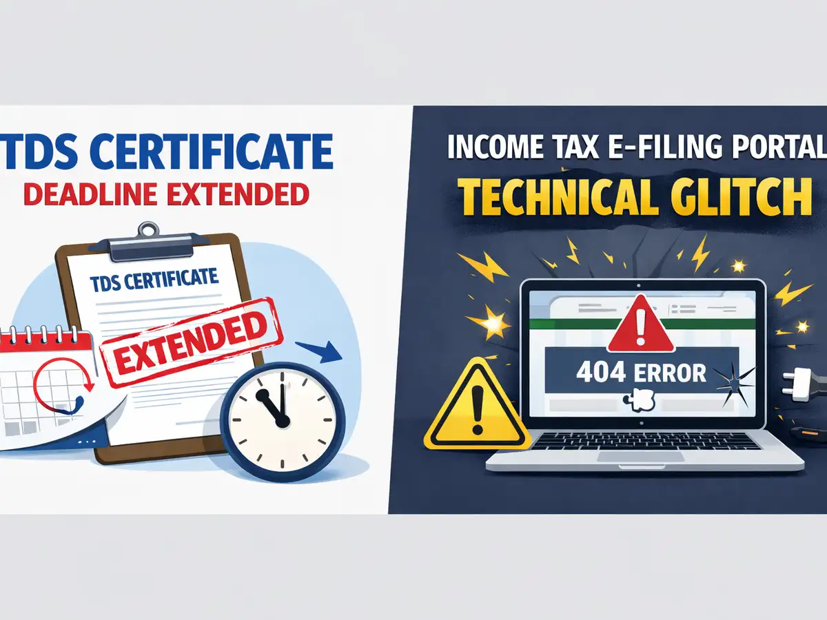 TDS certificate issuance deadline extended by Income Tax dept due to technical glitches on the e-filing ITR portal