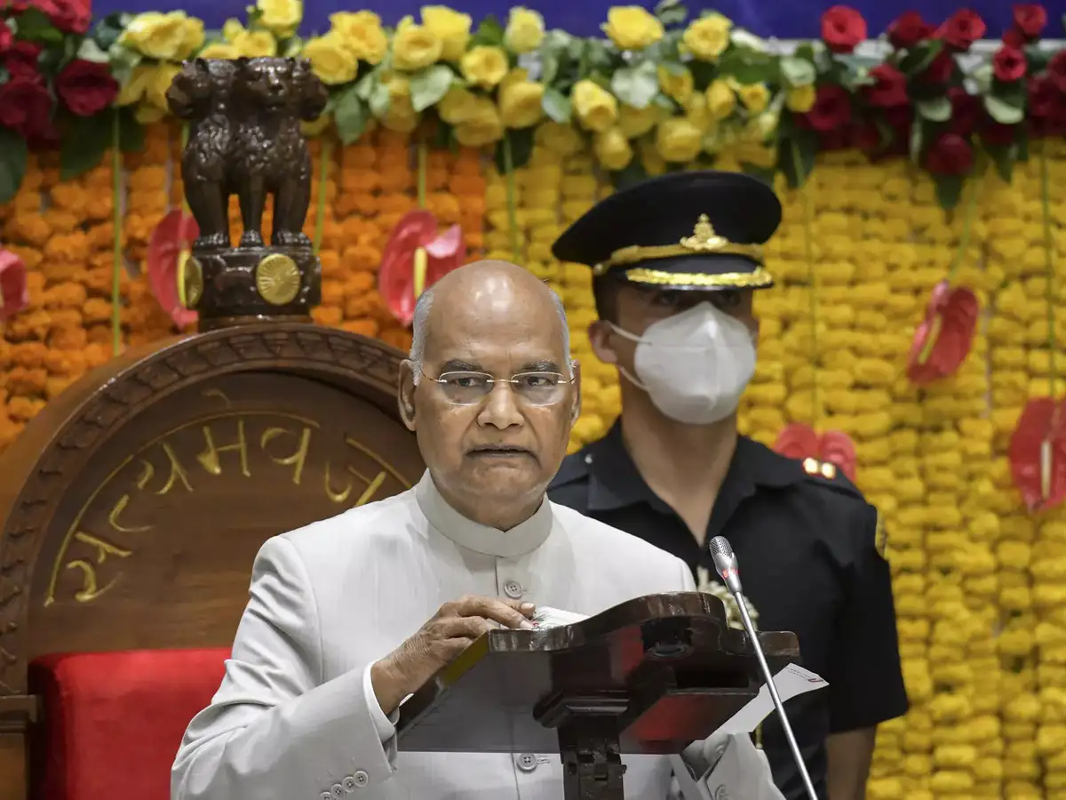 INS: Ram Nath Kovind presents President's Colour to INS Valsura - The Economic Times