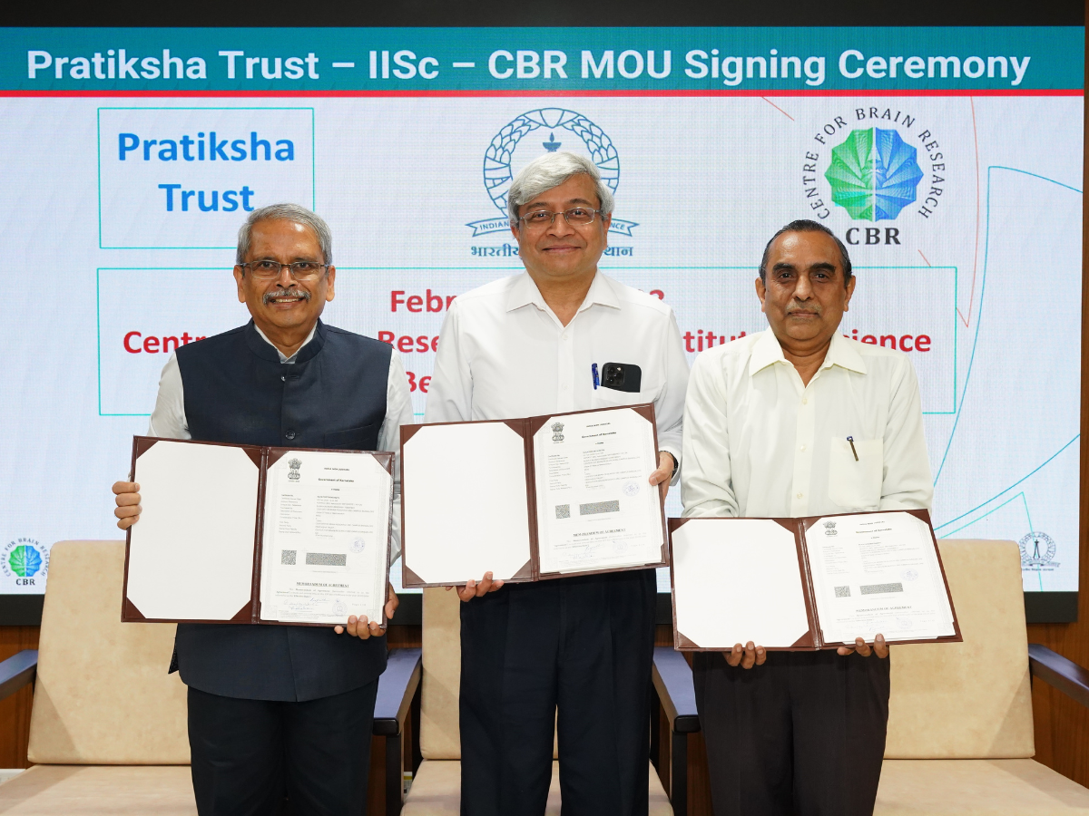 Pratiksha Trust signs MoU with IISc & Centre for Brain Research to accelerate breakthrough discoveries