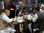Shah enjoys lunch with ITBP, CRPF personnel
