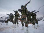 Indian Army patrols in heavy snow in Poonch