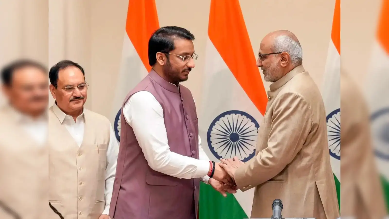 Parth Ajit Pawar takes oath as Rajya Sabha MP; C P Radhakrishnan administers oath in Parliament