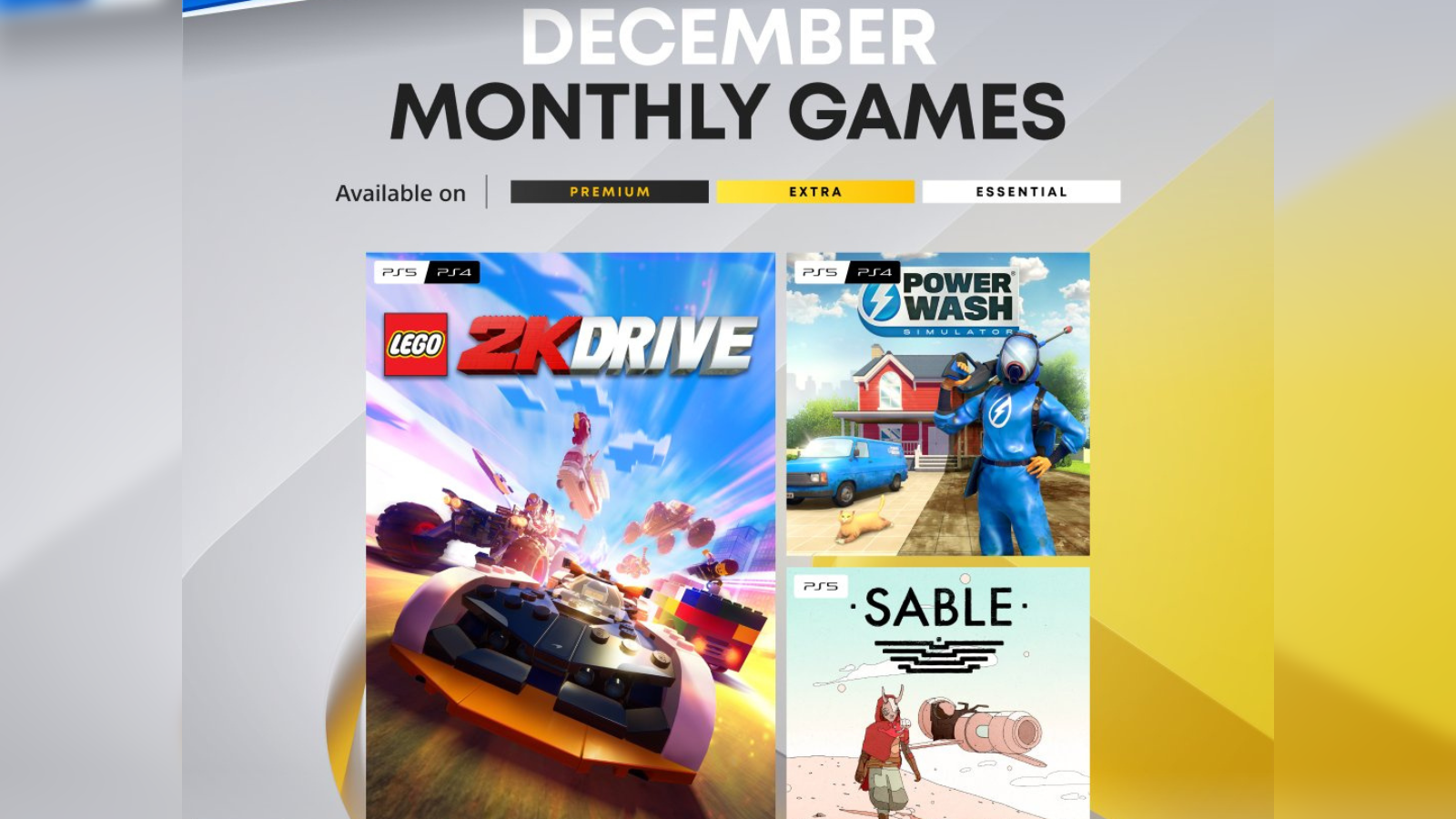 PS+ Members: PS4/PS5 Digital Games: LEGO 2K Drive, Powerwash Simulator, &  Sable