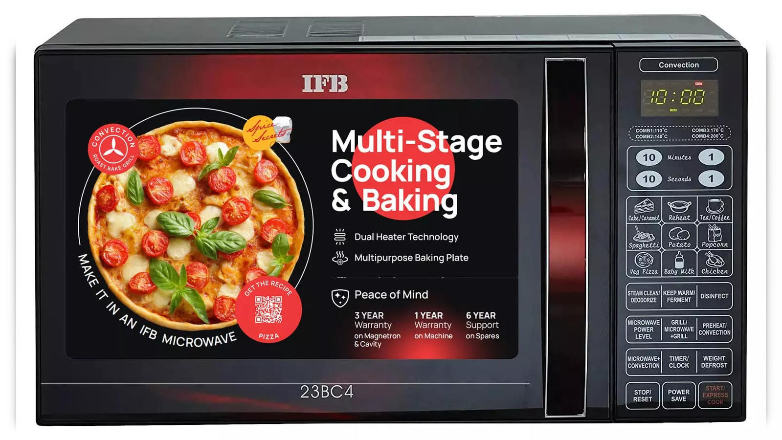 IFB 23 L Convection Microwave Oven (23BC4, Black,Floral Design, With  Starter Kit)
