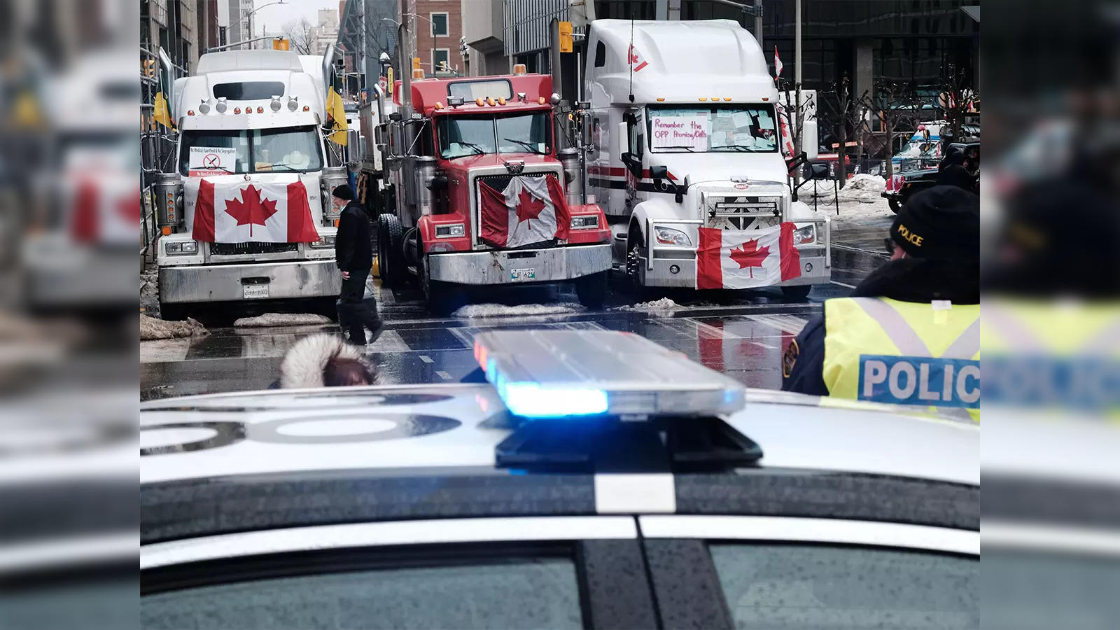 Ontario declares an emergency over truck blockades in Canada - The Economic  Times