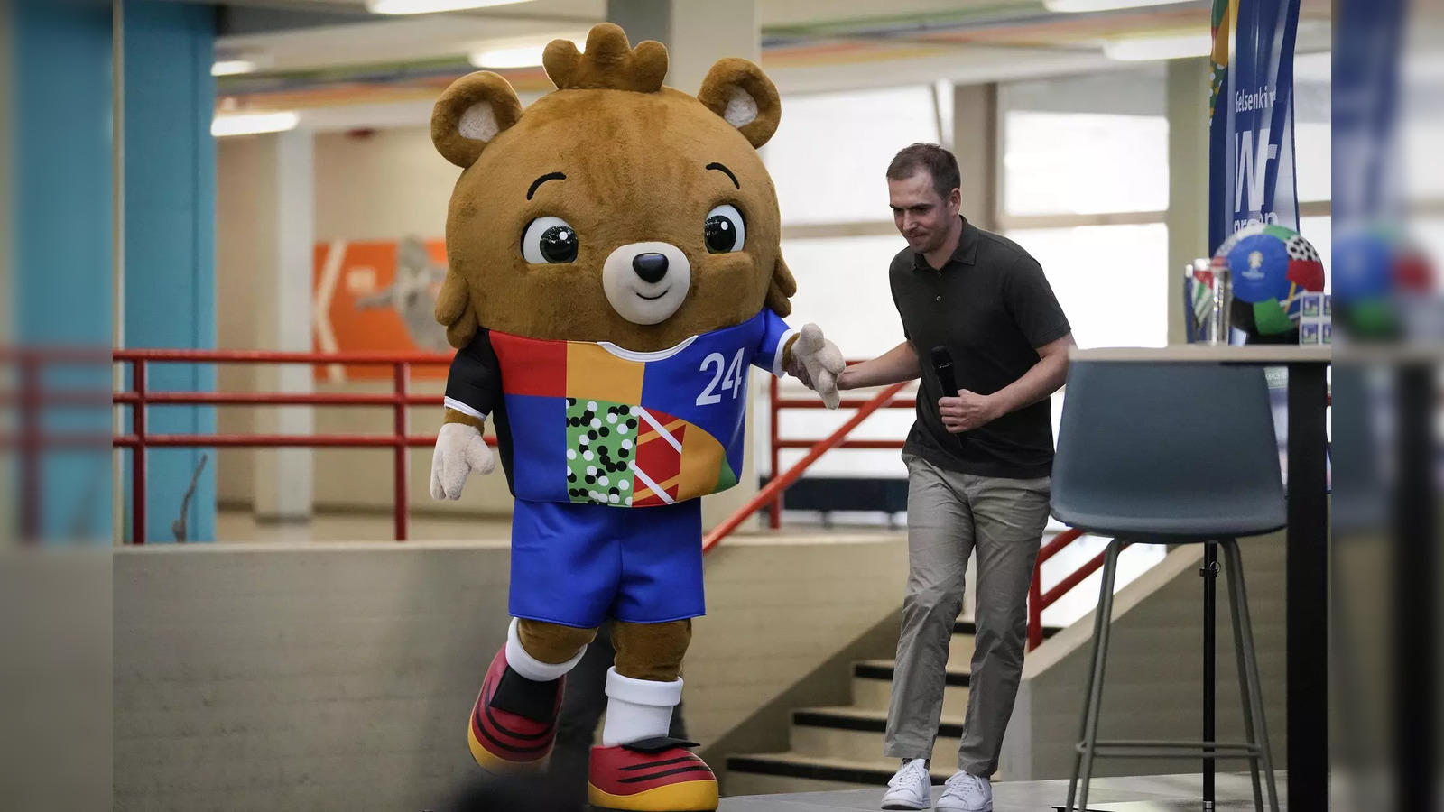 teddy bear: Germany unveils a teddy bear as the mascot for Euro