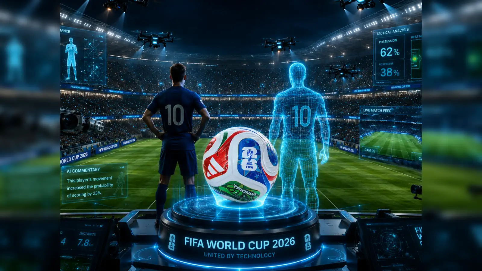 يُحوّل التحديث التكنولوجي لكأس العالم 2026 كل لاعب إلى نسخة رقمية طبق الأصل، وذلك بفضل 16 كاميرا، وكرة ذكية وزنها 13 غراماً، ومسح ضوئي بدقة ملليمترية قد يحسم أصعب القرارات التحكيمية في هذه الرياضة.