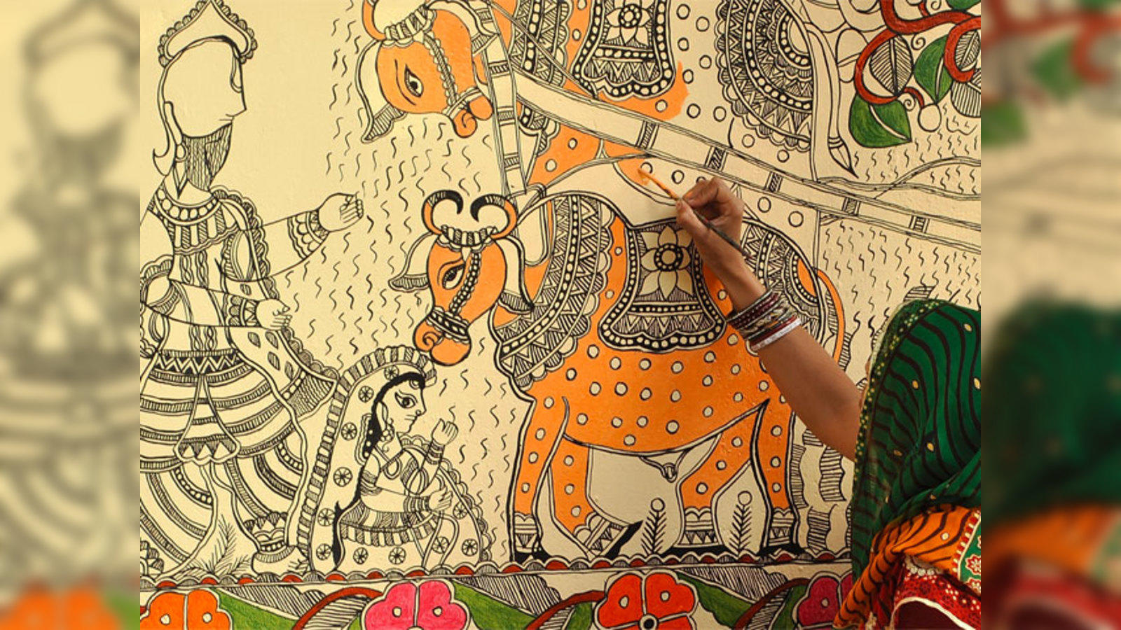 Painting Ideas - Indian Folk Art | Indian folk art, Madhubani painting, Folk  art painting