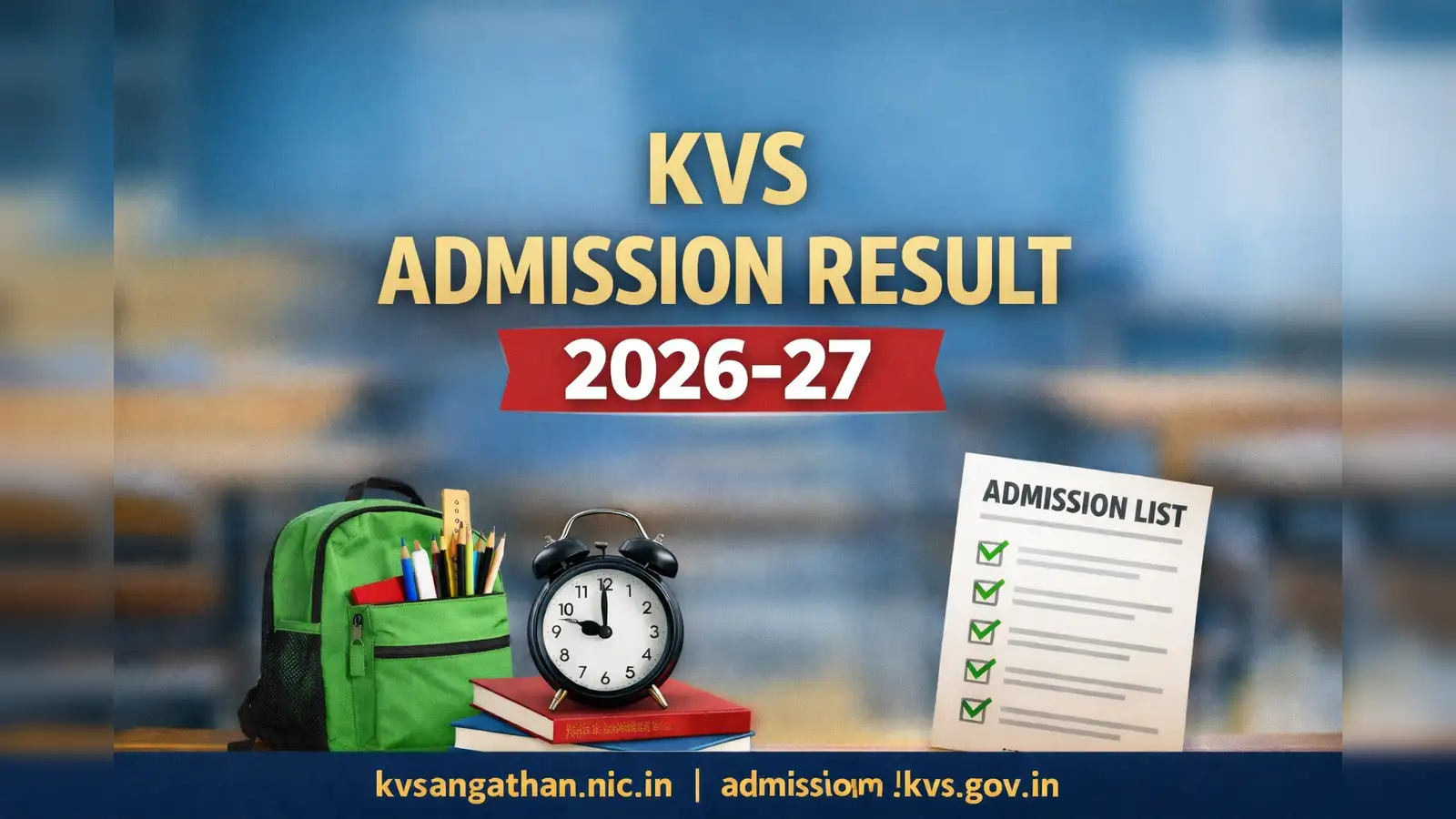 KVS admission result 2026-27 out at kvsangathan.nic.in; Steps to check lottery results and other key details