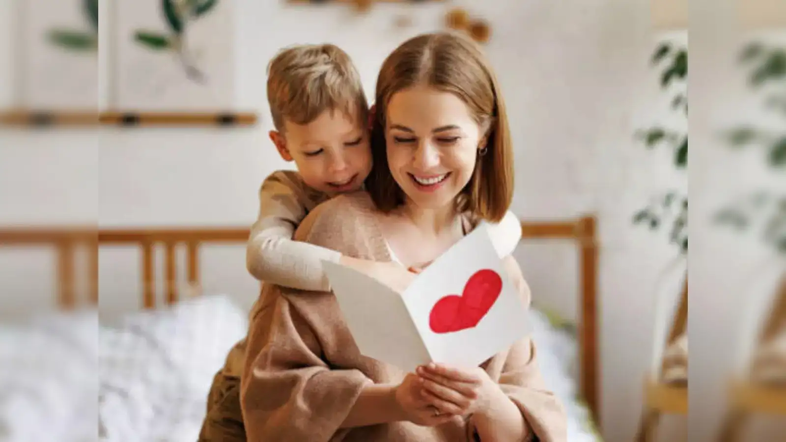 A child giving a single flower to her mother, symbolizing love and appreciation on Mother's Day.
