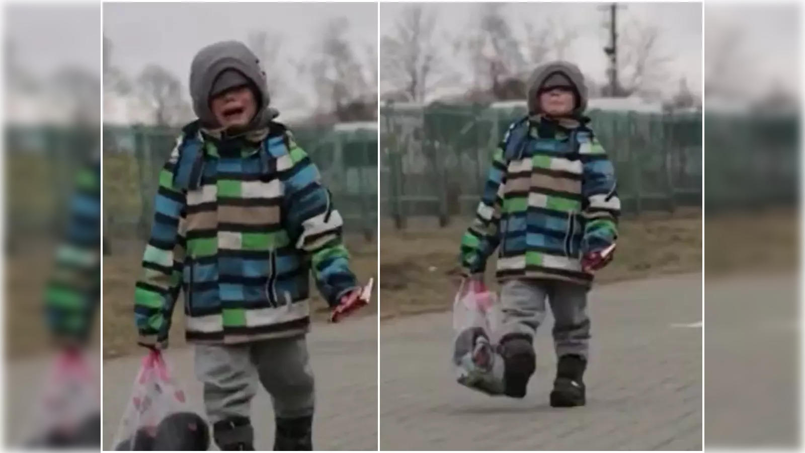 Ukraine Boy: In heart-wrenching video, Ukrainian boy cries while walking to  Poland border amidst Russia invasion - The Economic Times