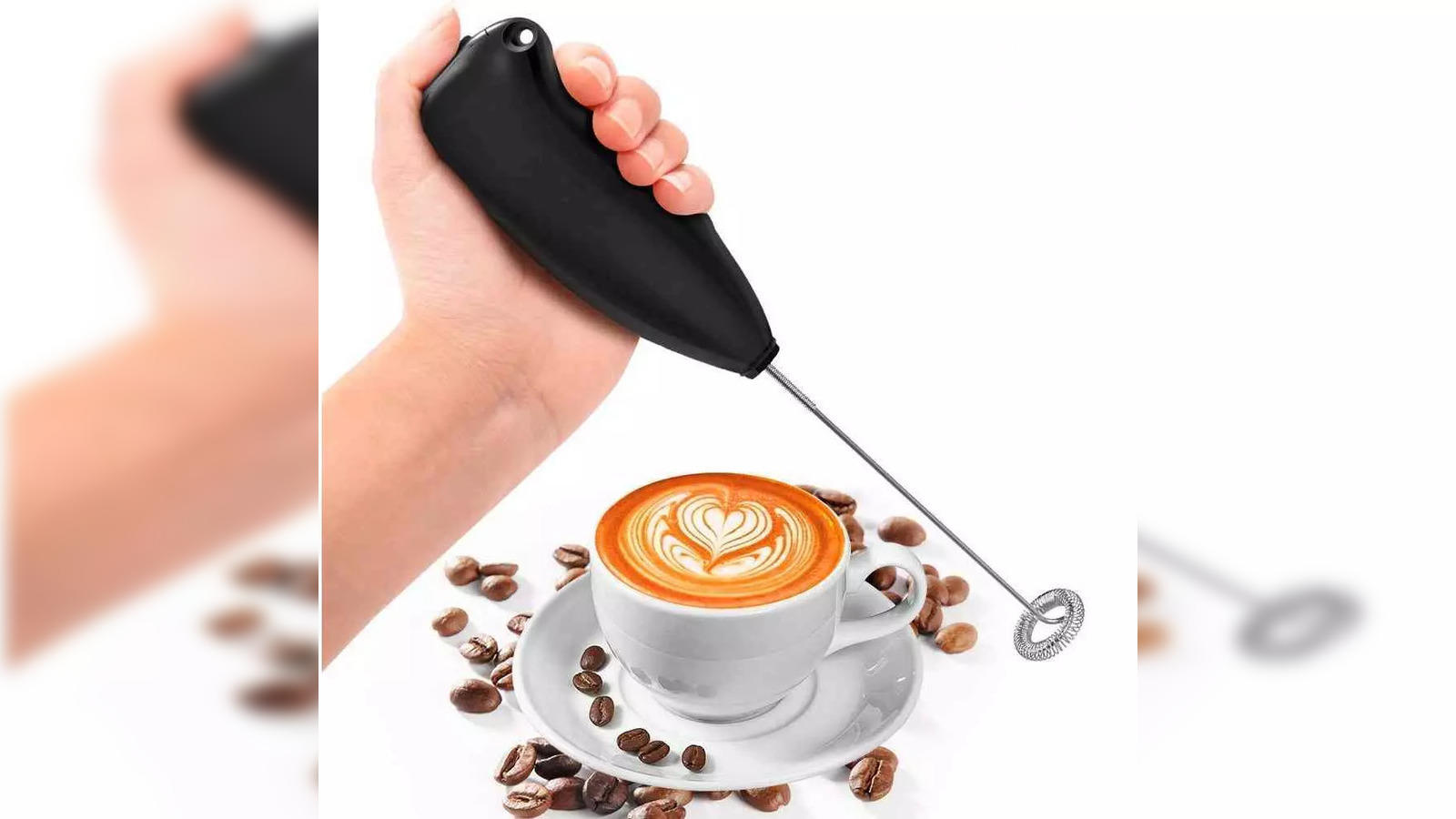 Milk Frother Handheld Detachable with Egg-beating Head & Support Stand  M