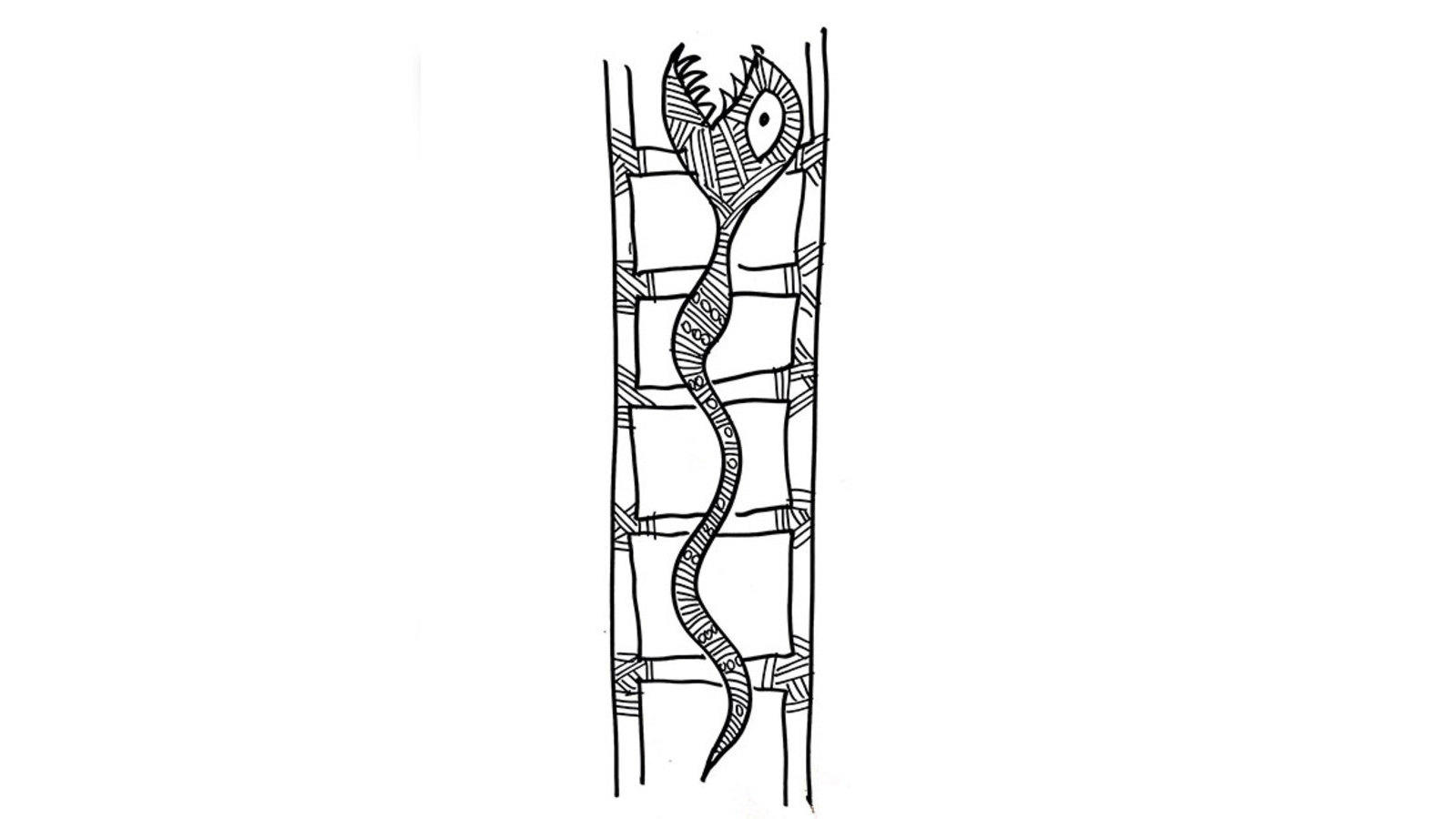 Black & White doodle snakes and ladders