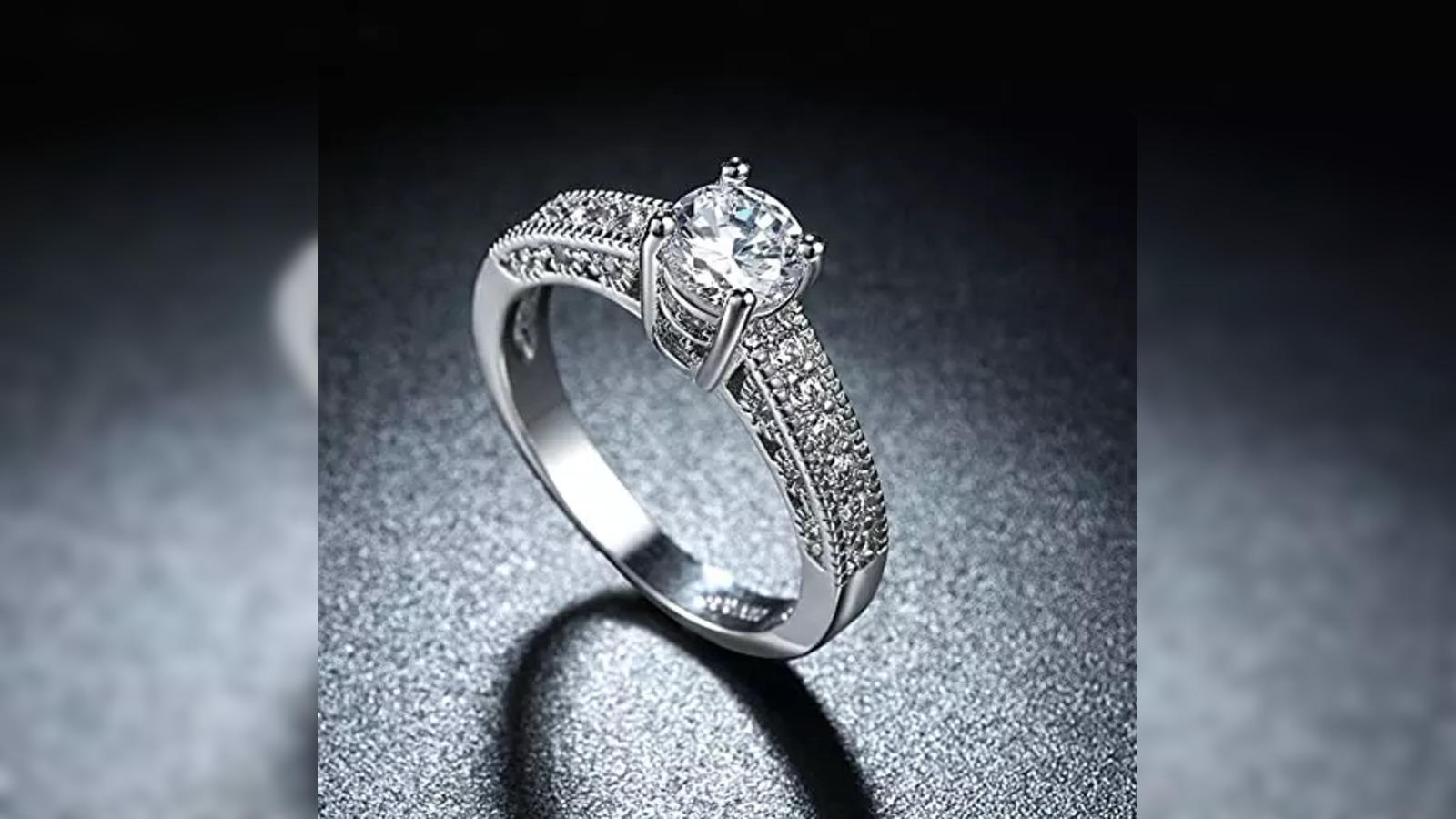 0.33CT Moissanite Engagement Band Rings 925 Silver Women White Gold Plated  Sterling Silver Promise Finger Ring Birthday Gift