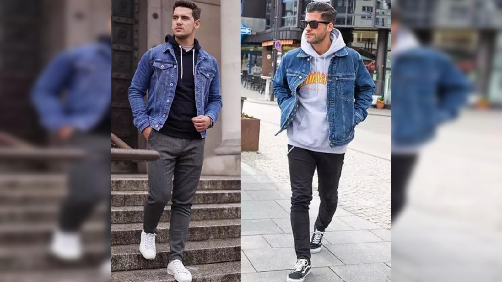 Men Winter Faux Fur Collar Lining Denim Jeans Jacket Denim Outwear Coat  S-5XL | eBay