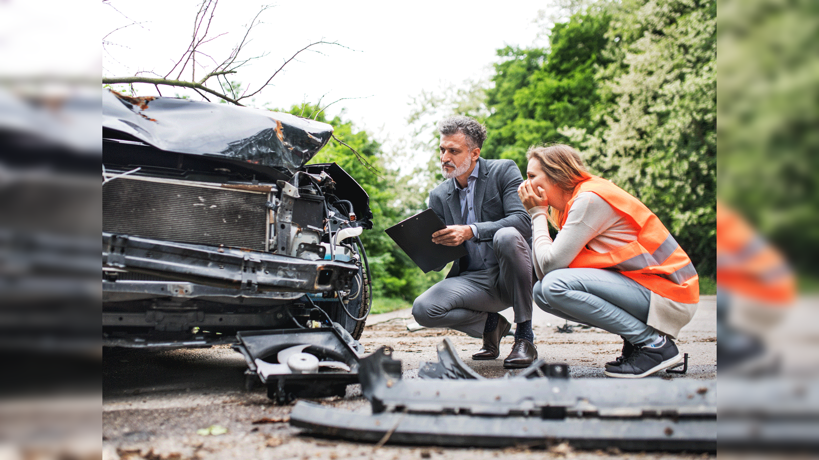 Premium Photo  Broken car after a traffic accident in the parking lot of a  repair station car body damage workshop outdoors sale of insurance cars  accident on the street car after