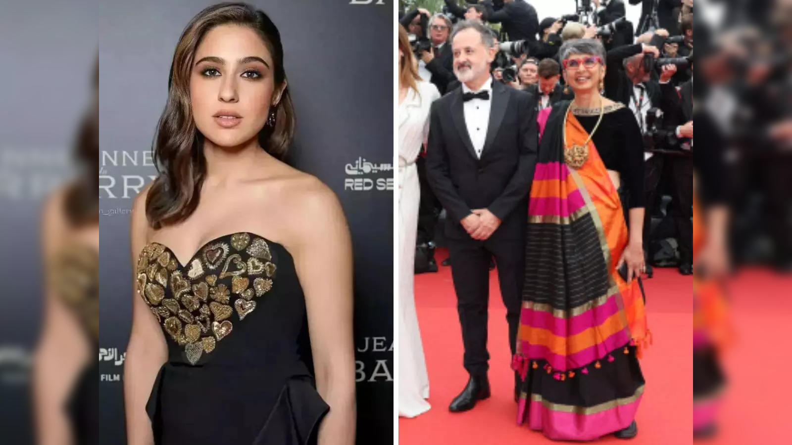Sara Ali Khan Bollywood Actress Porn Video - Sara Ali Khan Dress: Cannes 2023: Critic's black saree wins hearts; Sara  Ali Khan ditches lehenga for a black dress - The Economic Times