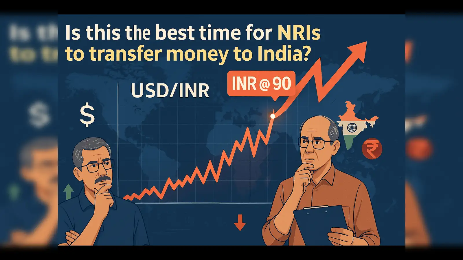 USD vs INR: Is it the best time for NRIs to transfer money to India as  Rupee falls below 90 per USD? - The Economic Times