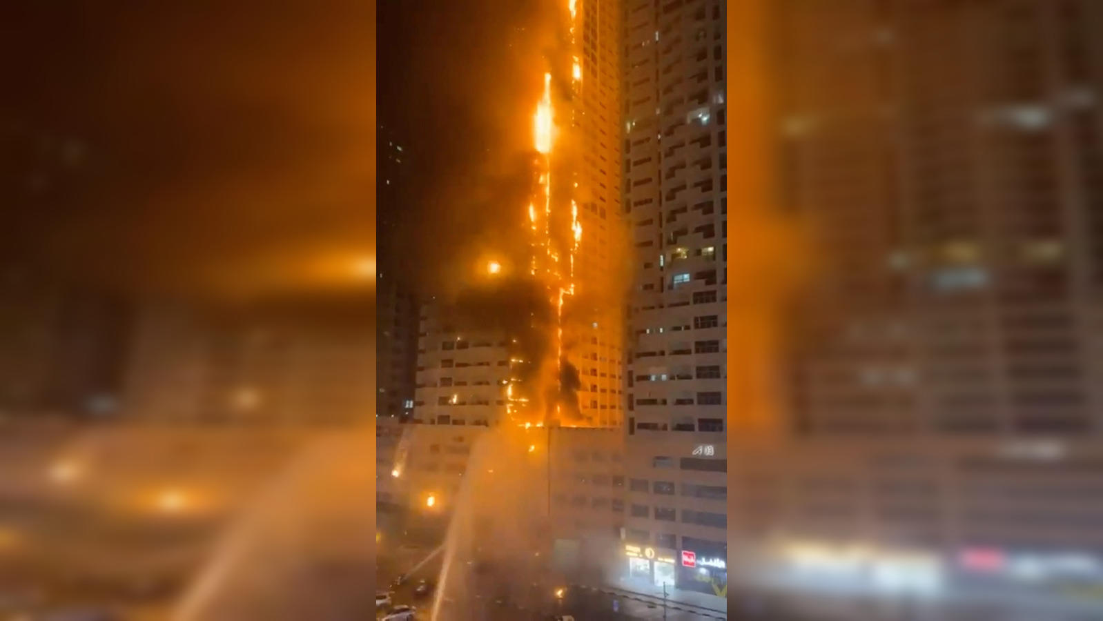 Huge fire engulfs high-rise apartment building in UAE, World News