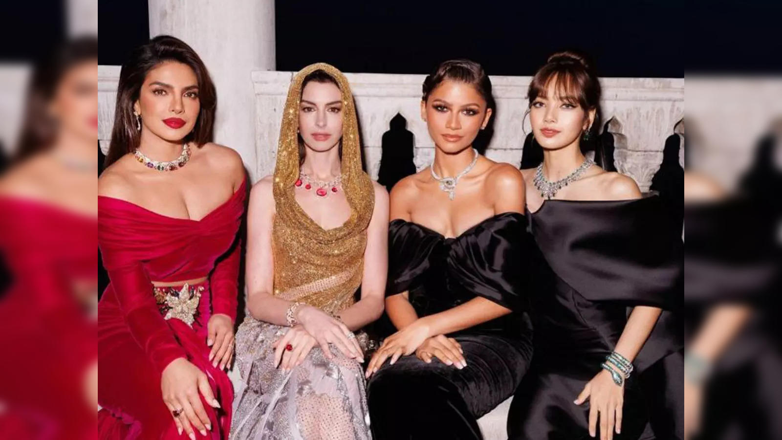 Priyanka Chopra: Girls' night out: Priyanka Chopra hangs out with  Blackpink's Lisa, Zendaya & Anne Hathaway at Bulgari event in Venice - The  Economic Times