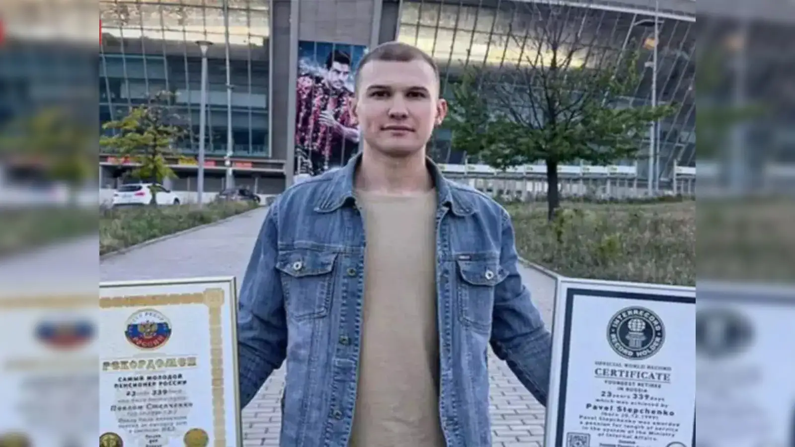 Pavel Stepchenko, Russia’s youngest pensioner, enjoying his early retirement.
