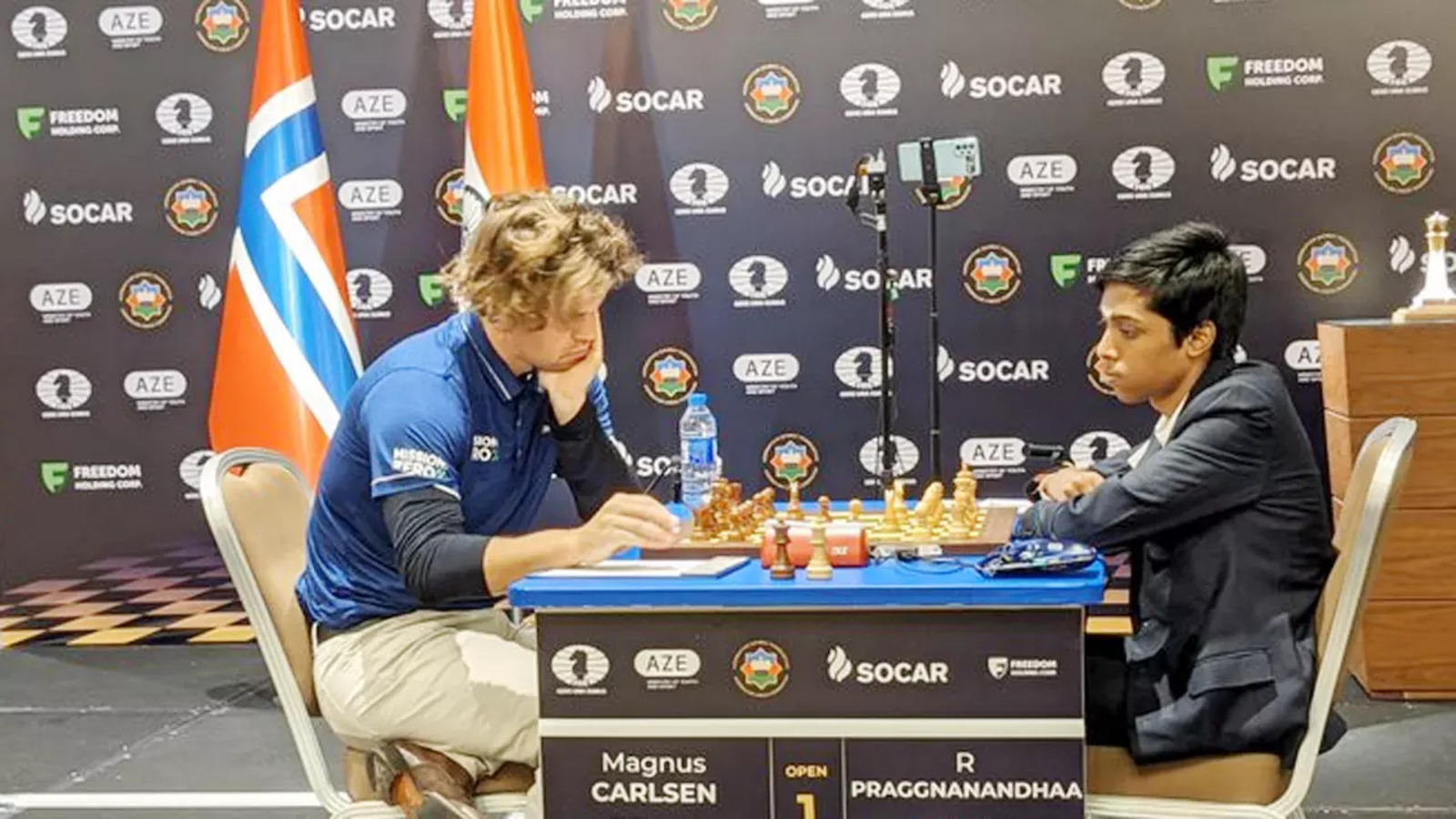 Chess World Cup: Praggnanandhaa vs Carlsen 2nd game ends in draw