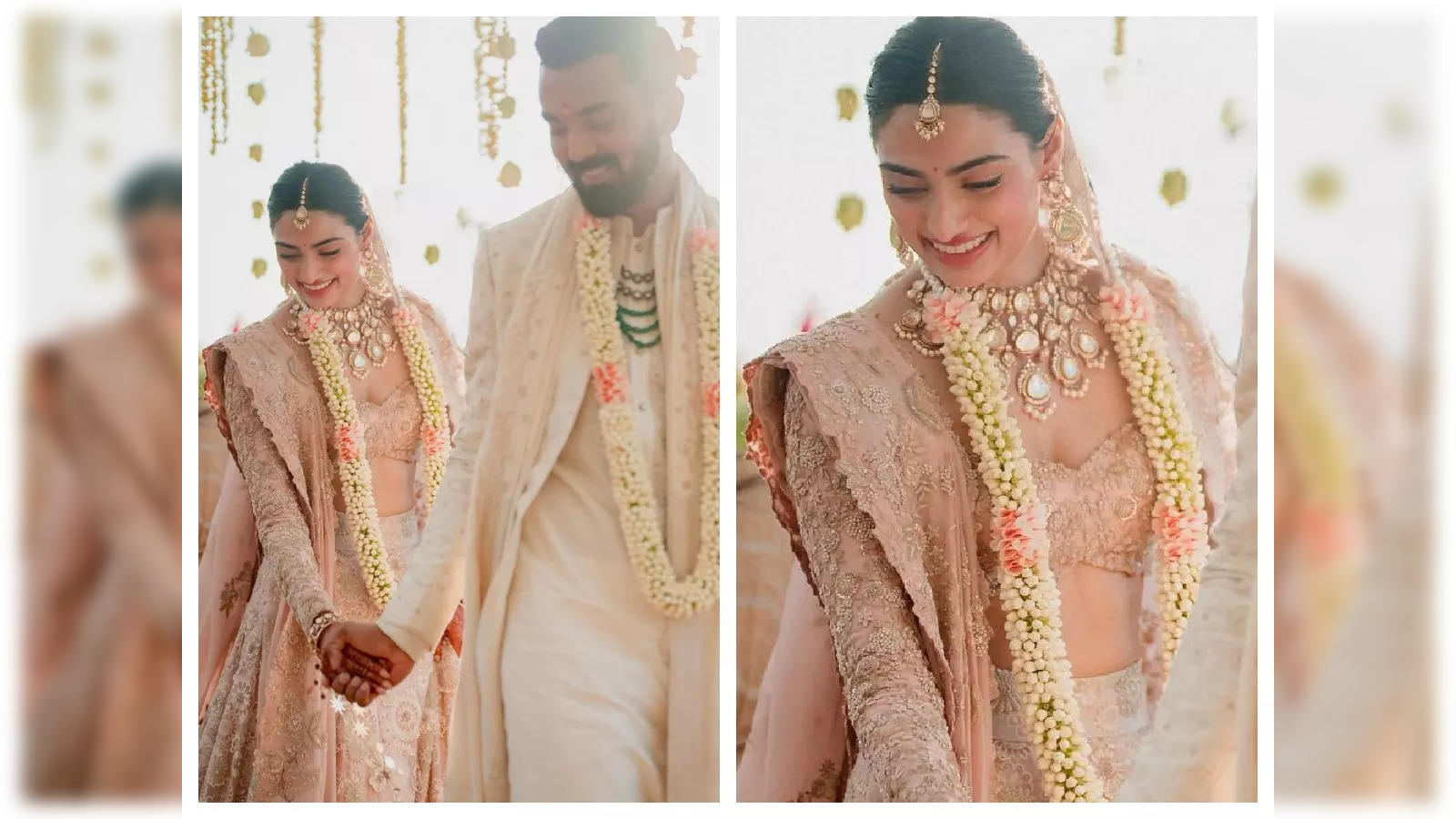 athiya shettys wedding lehenga took 10000 hours to design here is every detail about her wedding attire