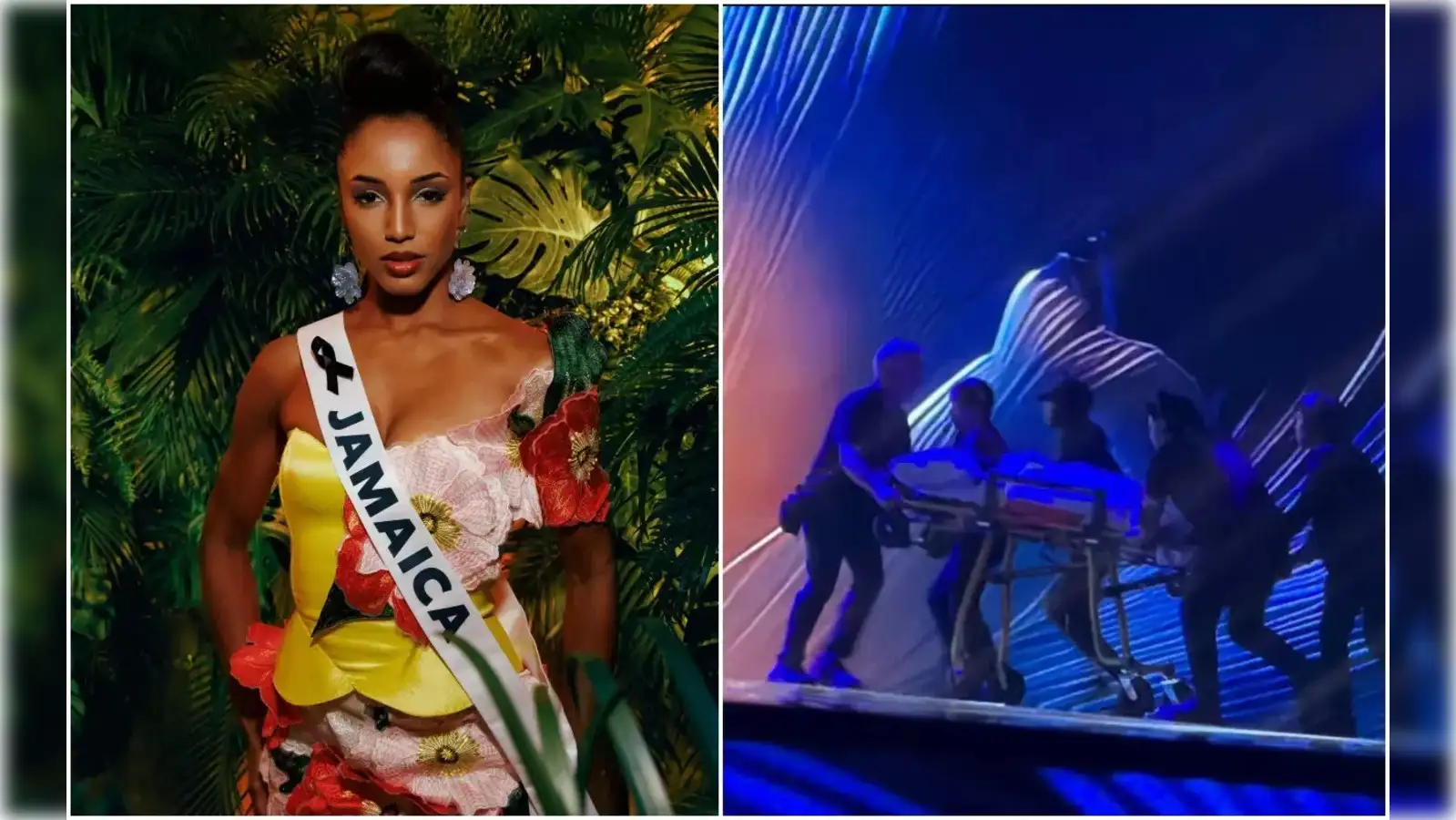 Miss Universe show continued despite Miss Jamaica's on-Stage fall; video  shows contestant rushed to hospital on a stretcher - The Economic Times