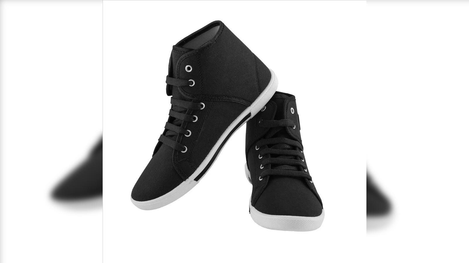 Buy FLYNCE Black Sneaker for Women - Embellished Casual High Top Ankle  Sneakers - Ankle Sneaker Shoe - Chunky Ankle Length Shoes for Women and  Girls at Amazon.in