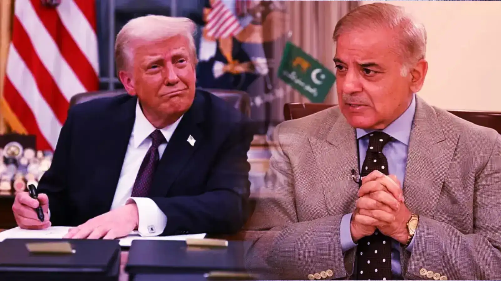 PM Shehbaz Sharif and Donald Trump shaking hands, symbolizing diplomatic progress
