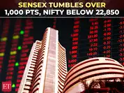 Image for Sensex crashes over 1,000 points, Nifty50 below 22,850; erases nearly ₹6 lakh cr in an hour